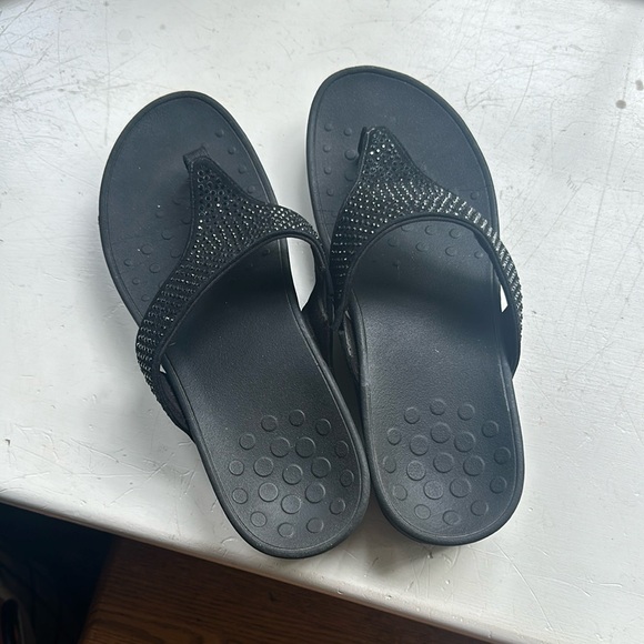 Black Rhinestone Sandals - Picture 5 of 7